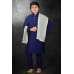 Navy Blue Indian Boys Wedding Wear Kurta Stock Pajama Set