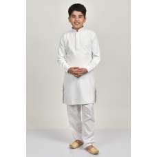 White Festive Wear Boys Kurta Shalwar Suit White Festive Wear Boys Kurta Shalwar Suit