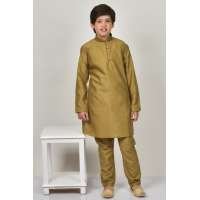 Boys Gold Kurta Pajama
