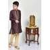 Maroon Embroidered Kurta Pajama For Boys