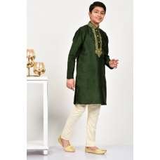 Dark Green Formal Indian Boys Kurta Set