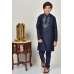 Navy Blue Mirror Work Shimmering Boys Kurta Pajama