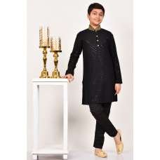 Black Stylish Formal Kids Kurta Pajama