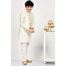 Cream Indian Embroidered Ethnic Wedding Kurta Pajama