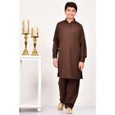 Dark Brown Kurta Shalwar Pakistani Boys Suit