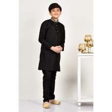 Jet Black Pakistani Boys Designer Kurta Pajama