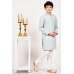 Light Grey White Stitched Boys Kurta Pajama Set