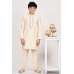 Cream Embroidered Stitched Kurta Pajama for Boys