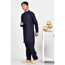 Navy Blue Boys Casual Kurta Shalwar Navy Blue Boys Casual Kurta Shalwar