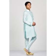 Ice Blue Silk Indian Wedding Kurta Pajama
