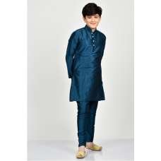 Teal Blue Designer Boys Kurta Pajama Set