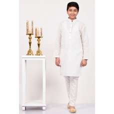 White Boys Formal Cotton Kurta Trouser 