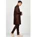 Brown Ready to Wear Indian kids Kurta Pajama Set