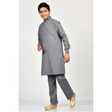 Dark Grey Modern Boys Kurta Shalwar Suit