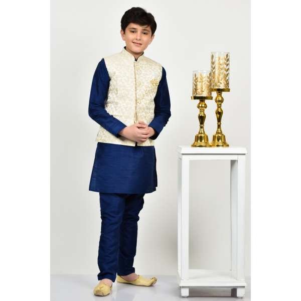 Ivory Indian Ethnic Wear Kids Waistcoat