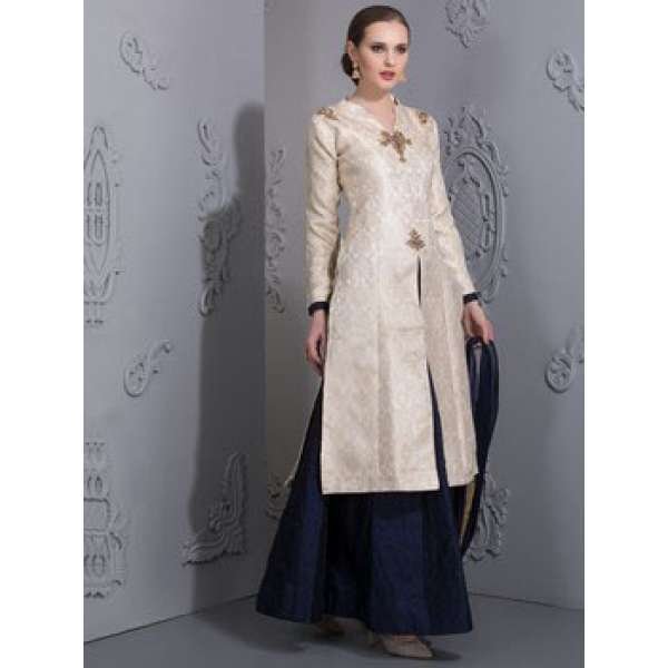 White Evening Dress Blue Maxi Skirt Wedding Wear