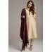 Fawn Punjabi Style Designer Woven Shawl Suit