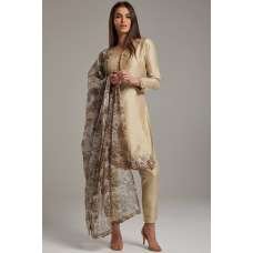 Fawn Asymmetric Stylish Wedding Wear Suit