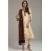 Fawn Punjabi Style Designer Woven Shawl Suit