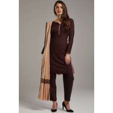 Masterpiece Choco Brown Winter Pakistani Style Salwar Suit Large Size Masterpiece Choco Brown Winter Pakistani Style Salwar Suit Large Size