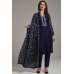 Navy Blue Designer Winter Salwar kameez large size