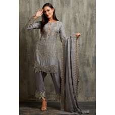 Silver Pakistani Party Suit