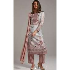Rose Pink Printed Warm Dress Salwar Kameez Suit