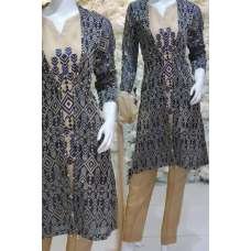NAVY BLUE & BEIGE READYMADE JACKET PAKISTANI SALWAR SUIT