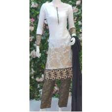 WHITE LINEN EMBROIDERED EID PAKISTANI DRESS