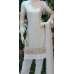 WHITE READYMADE PAKISTANI VISCOSE FABRIC SALWAR KAMEEZ 