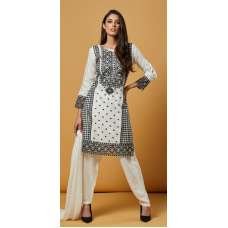  White Linen Pakistani Salwar Suit