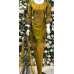 Mustard Printed & Embroidered Linen Readymade Suit