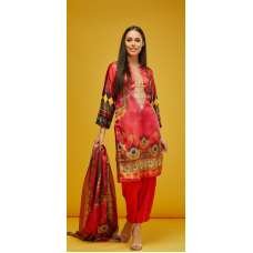 Fuchsia Silk Printed Pakistani Designer Readymade Suit