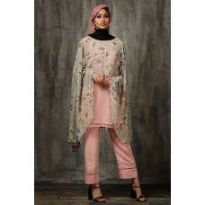 Scarf Dress Peach Readymade Indian Salwar Suit 