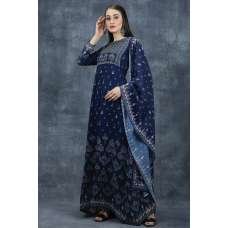 Navy Blue Festive Suit Indian A-Line Anarkali Dress