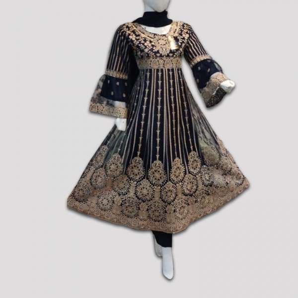 Black Fancy Frock Suit Indian Wedding Outfit
