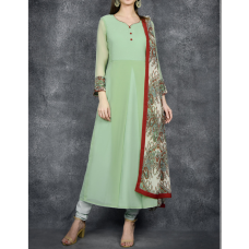 Green Long Dress Embellished Brodice Readymade Suit