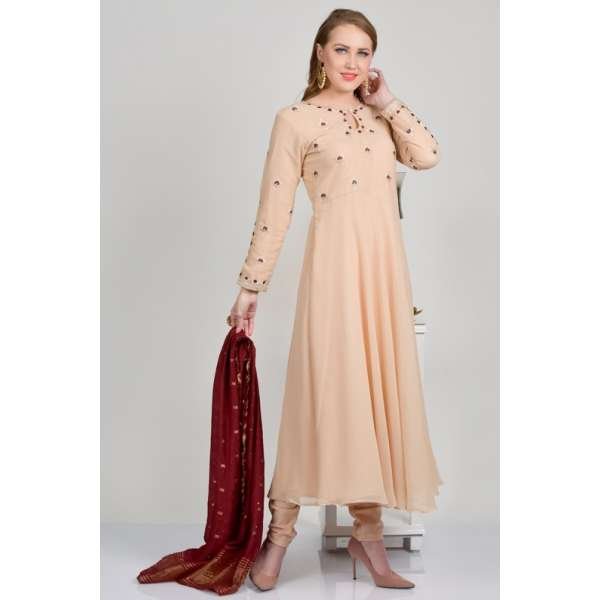 Peach Designer Frock Indian Party Dress