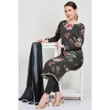 Black Floral Printed Pakistani Designer Salwar Suit Black Floral Printed Pakistani Designer Salwar Suit