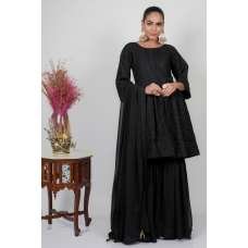 Black Peplum Style Kurti Designer Readymade Gharara Black Peplum Style Kurti Designer Readymade Gharara