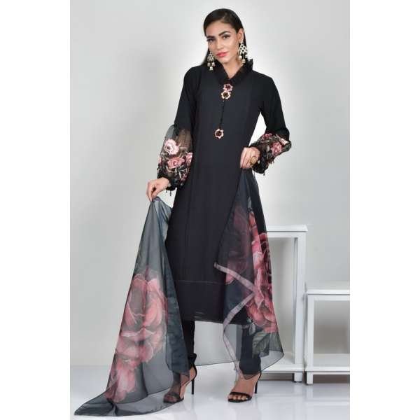 Black Georgette Designer Readymade Salwar Kameez