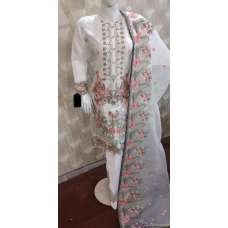 White Embroidered Salwar Kameez Fancy Pakistani Suit