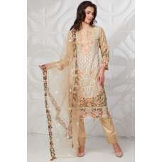 Beige Embellished Pakistani Designer Salwar Suit