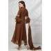 Brown Indian Designer Ready to Wear Frock Dress
