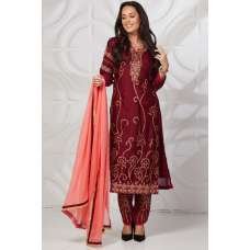 Maroon Embroidered Indian Party Salwar Kameez Maroon Embroidered Indian Party Salwar Kameez