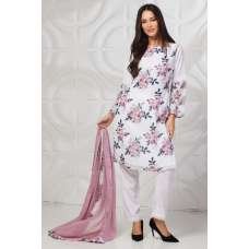 White Floral Printed Salwar Kameez