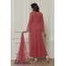 ROSE PINK TRENDY FULL FLARED READY MADE DRESS 