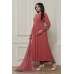 ROSE PINK TRENDY FULL FLARED READY MADE DRESS 
