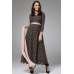BROWN & PINK PRINTED INDIAN ANARKALI GOWN