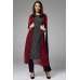 FIRED BRICK MAROON AND BLACK JACKET STYLE DESIGNER READY TO WEAR DRESS FIRED BRICK MAROON AND BLACK JACKET STYLE DESIGNER READY TO WEAR DRESS